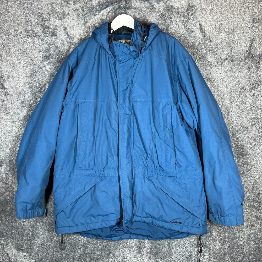LL Bean Jacket Mens Large Blue Vintage Penobscot Parka Winter Heavyweight Long